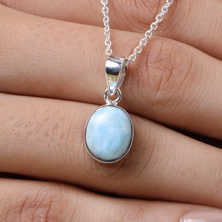 Dominican Larimar Sterling Silver Pendant