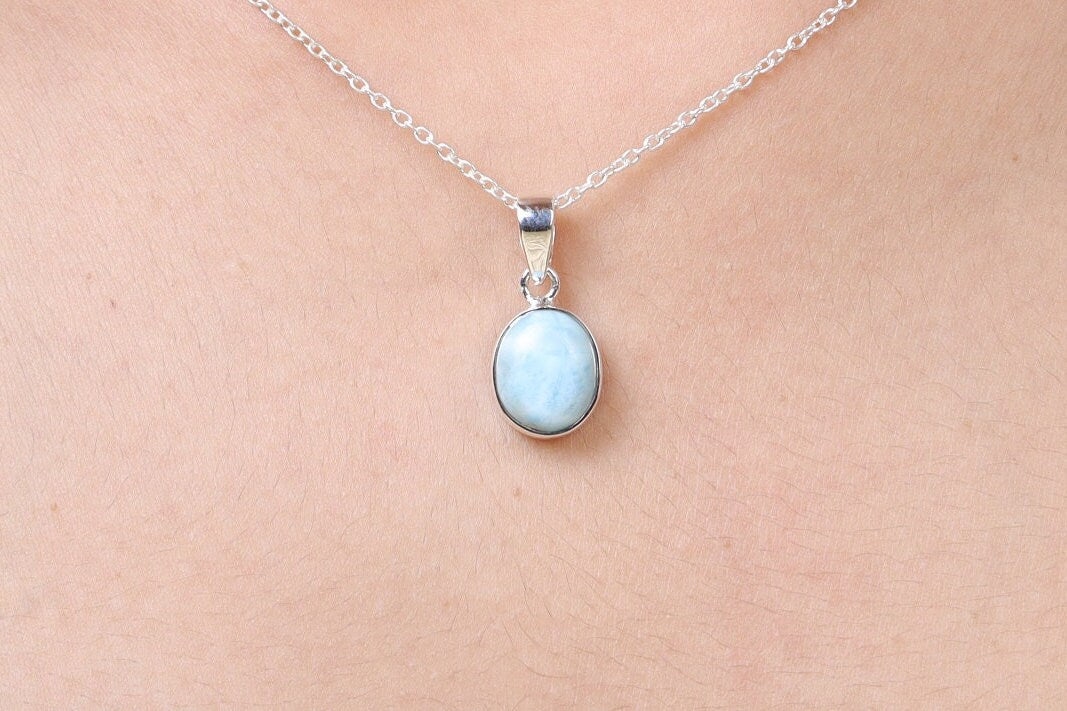 Dominican Larimar Sterling Silver Pendant