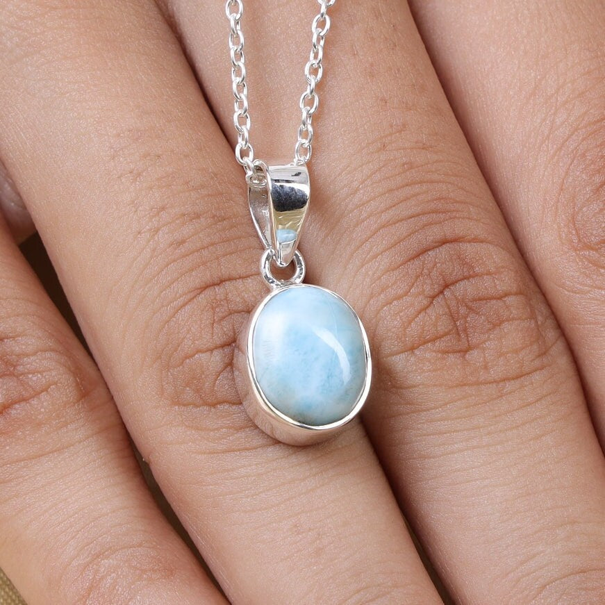 Dominican Larimar Sterling Silver Pendant