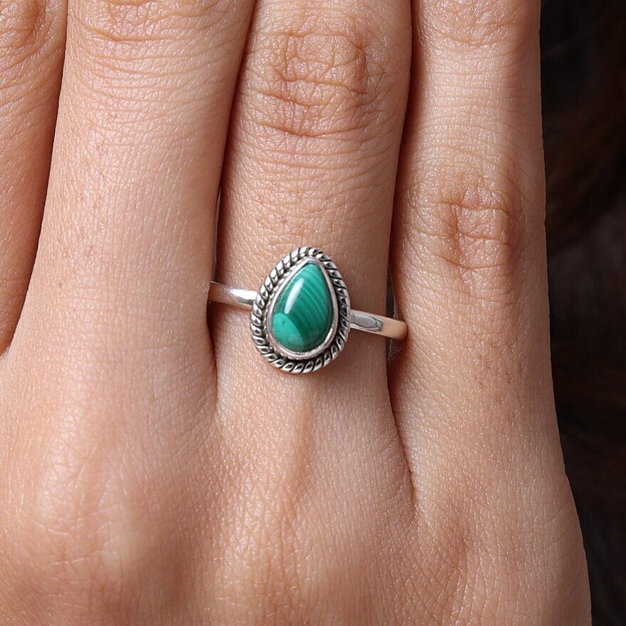 Malachite Sterling Silver Ring