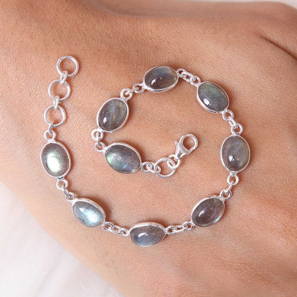 Labradorite Sterling Silver Bracelet