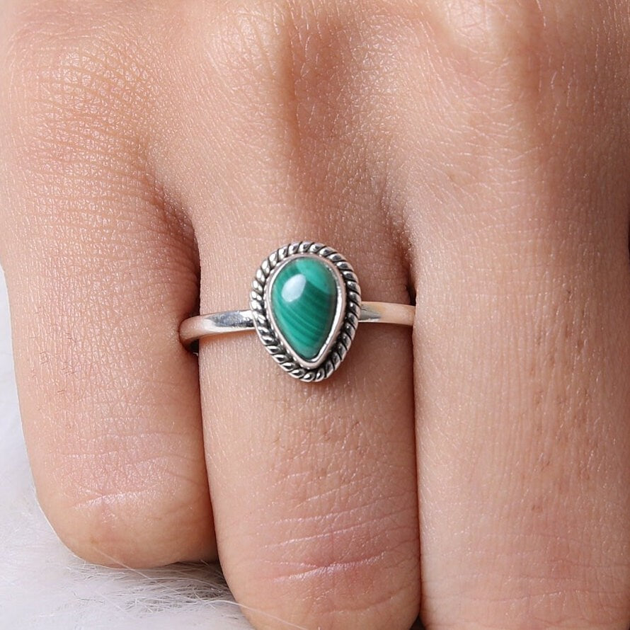 Malachite Sterling Silver Ring