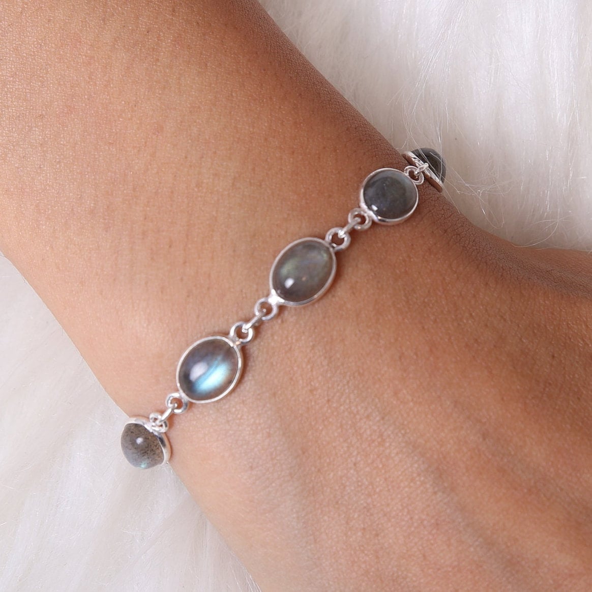 Labradorite Sterling Silver Bracelet