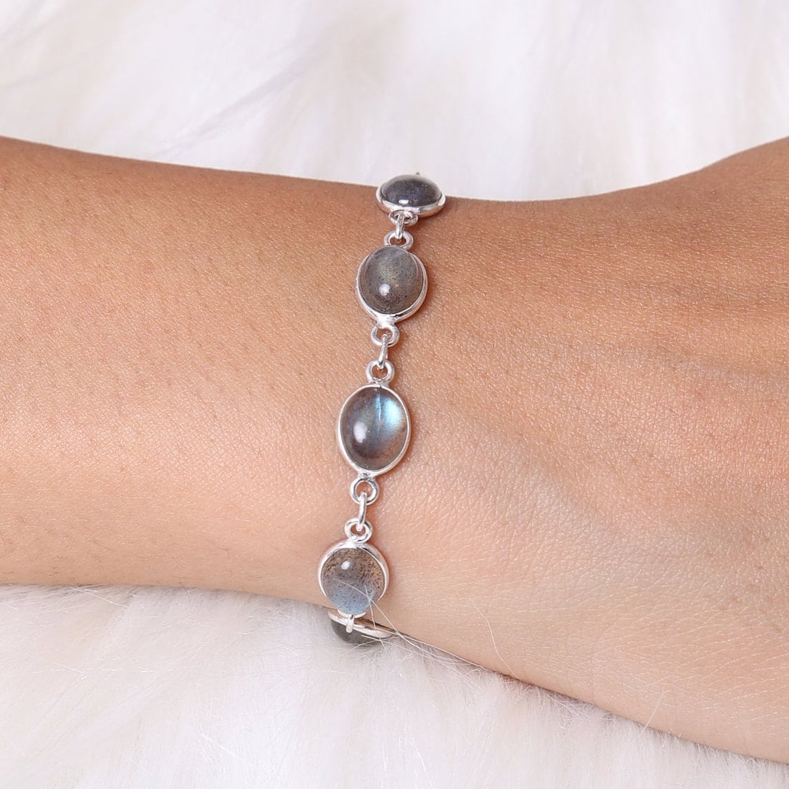 Labradorite Sterling Silver Bracelet