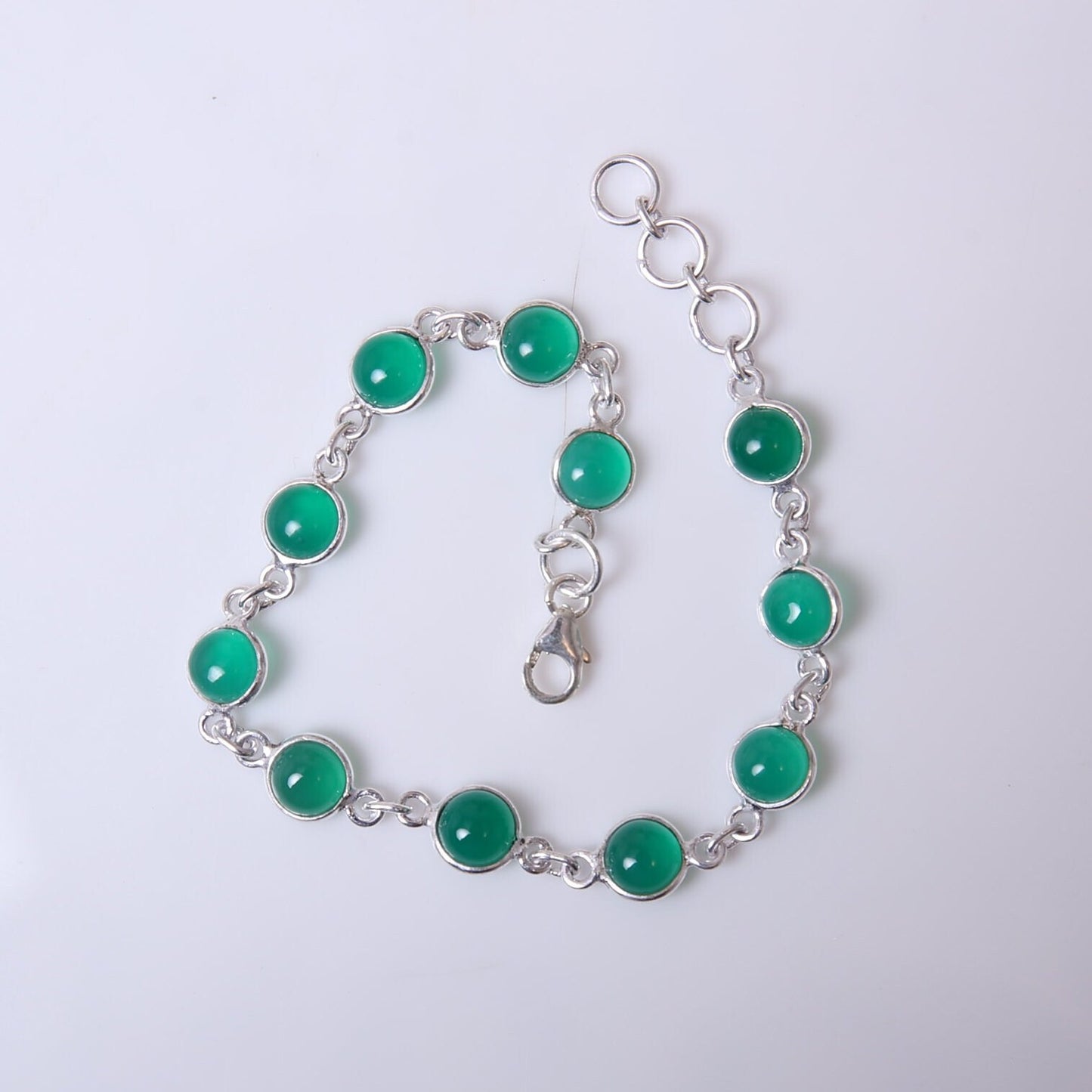 Green Onyx Sterling Silver Bracelet