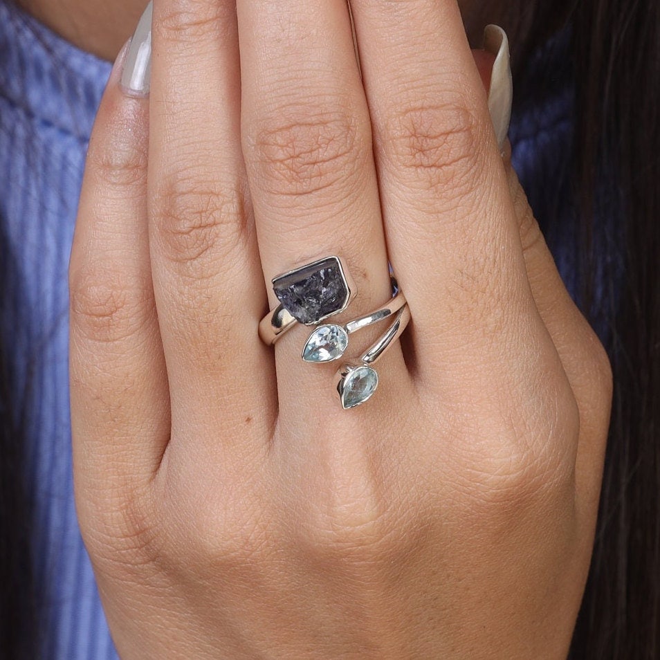 Iolite & Blue Topaz Sterling Silver Ring