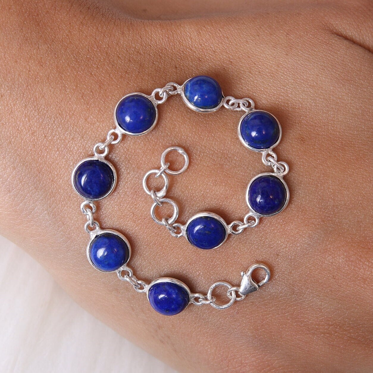 Lapis Lazuli Sterling Silver Bracelet