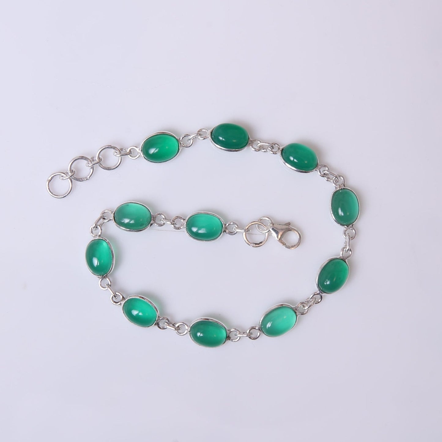 Green Onyx Sterling Silver Bracelet