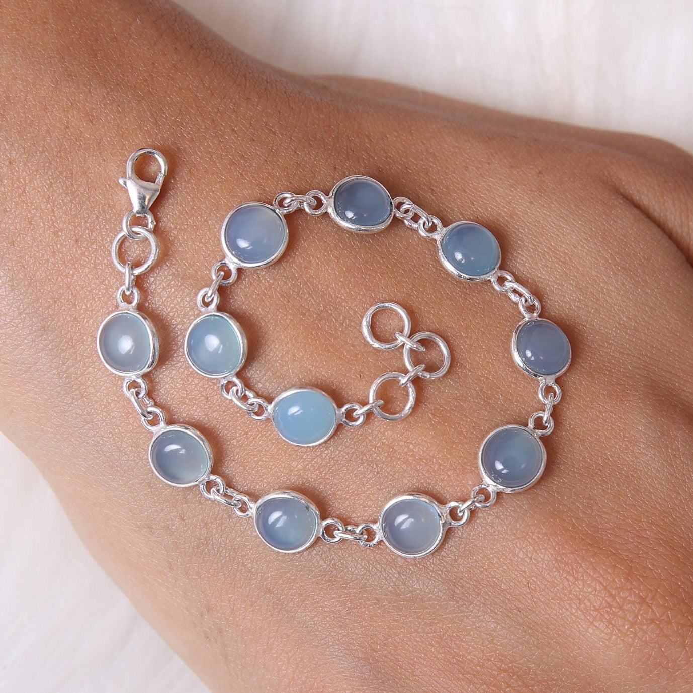 Aquamarine Sterling Silver Bracelet