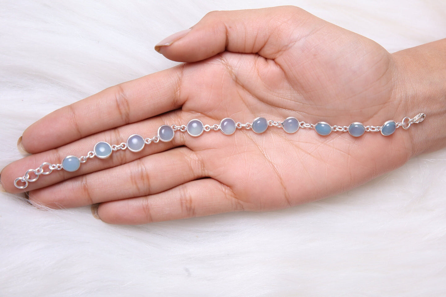 Aquamarine Sterling Silver Bracelet