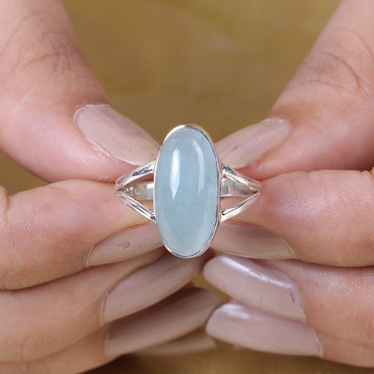 Aquamarine 925 Sterling Silver Ring