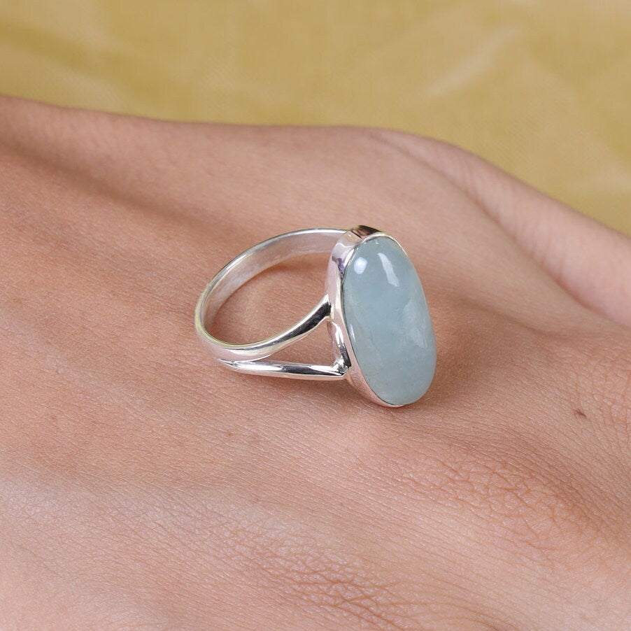 Aquamarine 925 Sterling Silver Ring