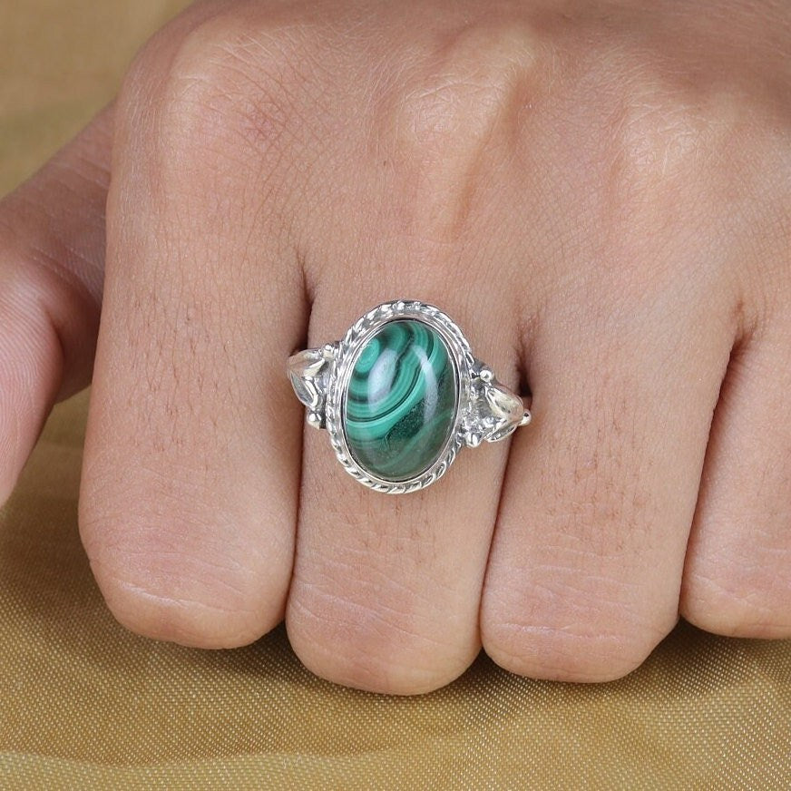 Malachite Sterling Silver Ring