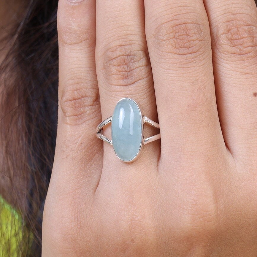 Aquamarine 925 Sterling Silver Ring