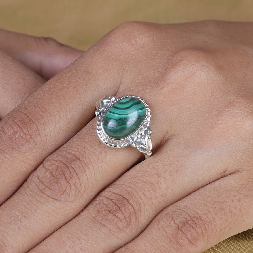 Malachite Sterling Silver Ring