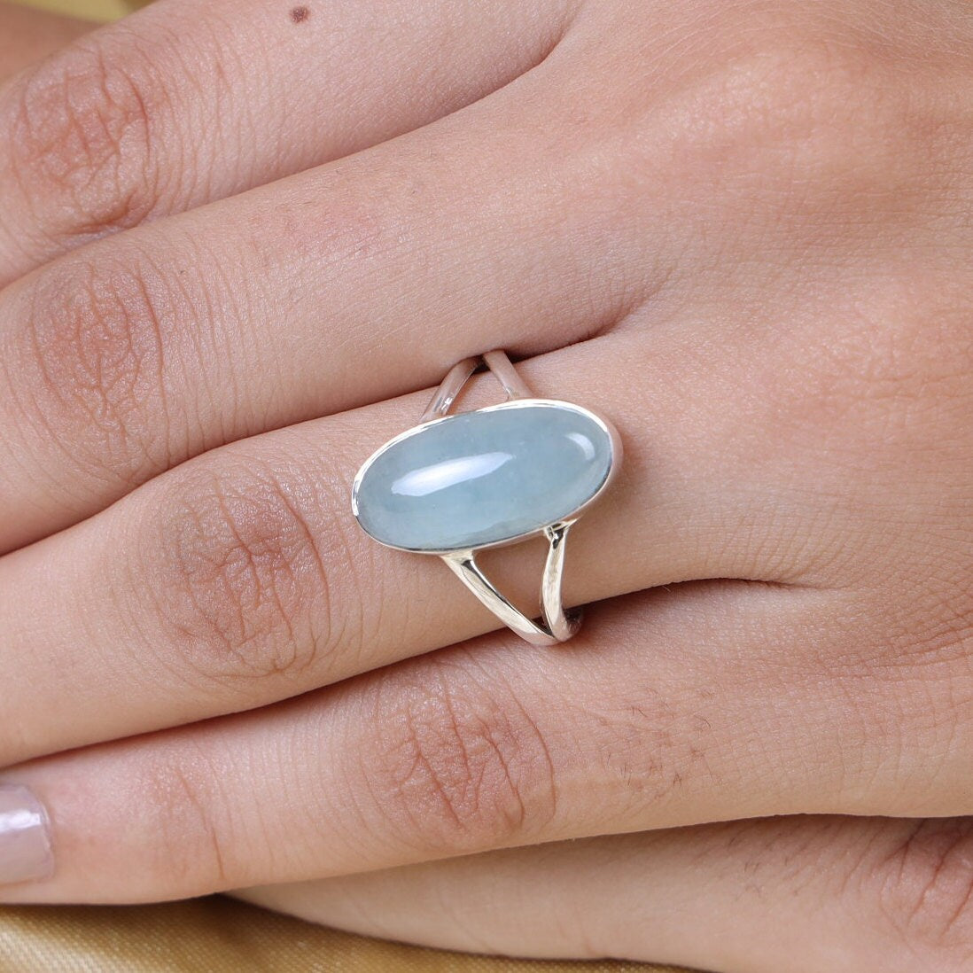 Aquamarine 925 Sterling Silver Ring