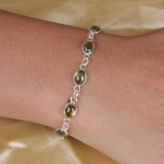 Peridot Sterling Silver Bracelet