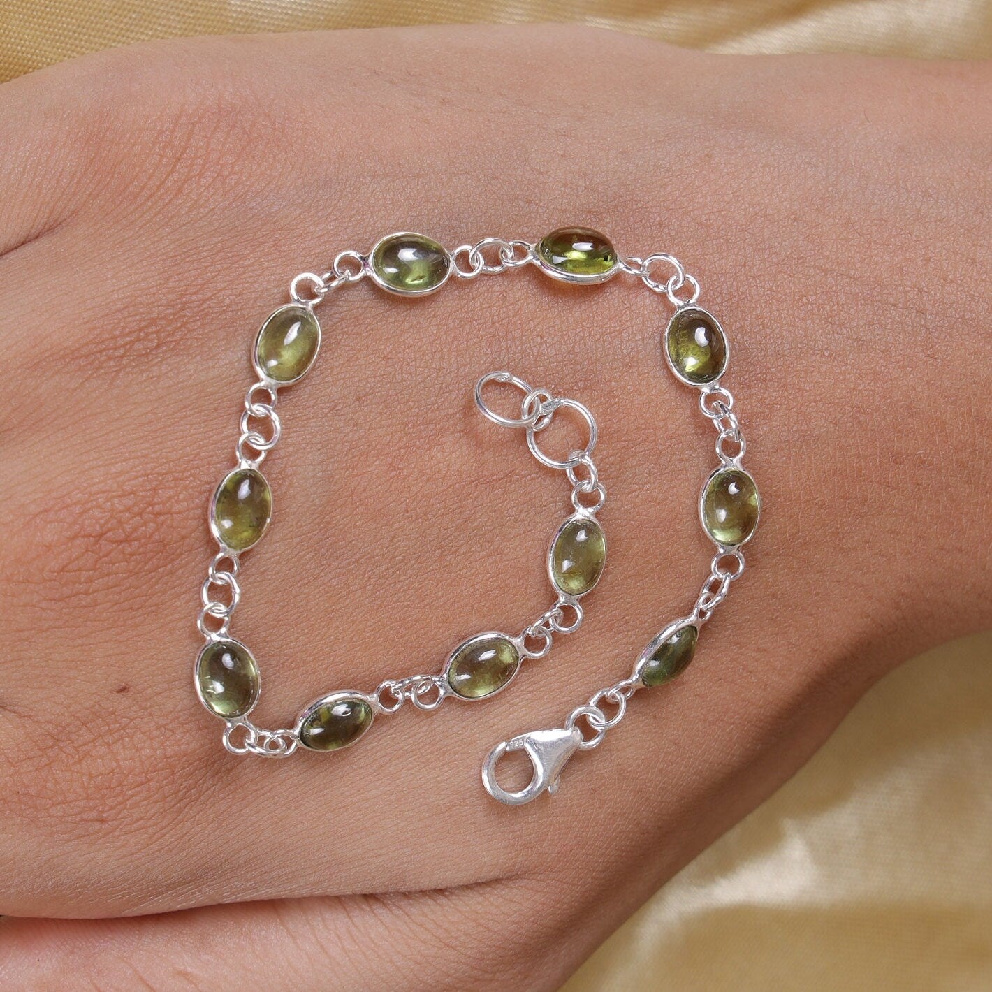 Peridot Sterling Silver Bracelet