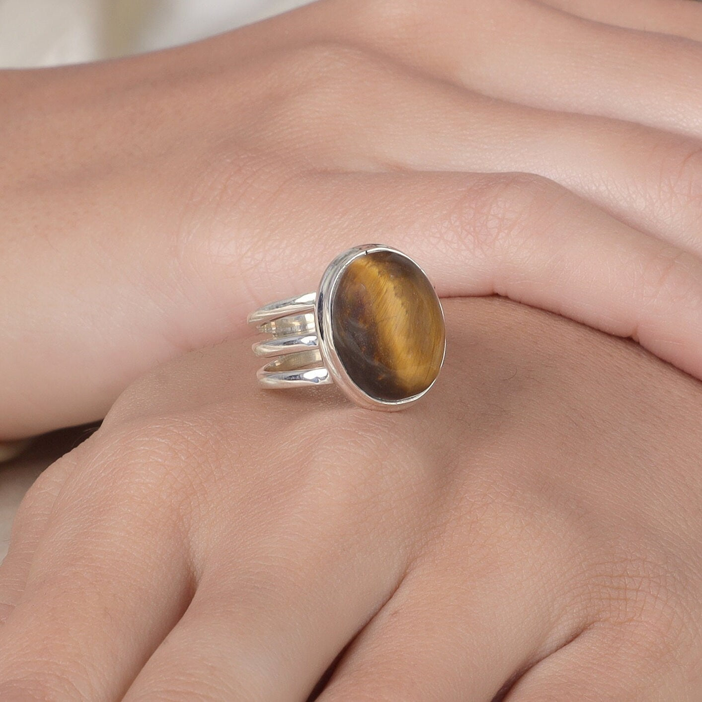 Tiger Eye Sterling Silver Ring