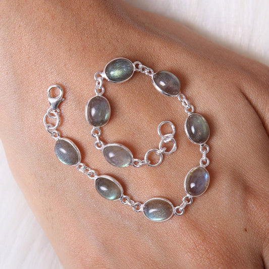 Labradorite Sterling Silver Bracelet