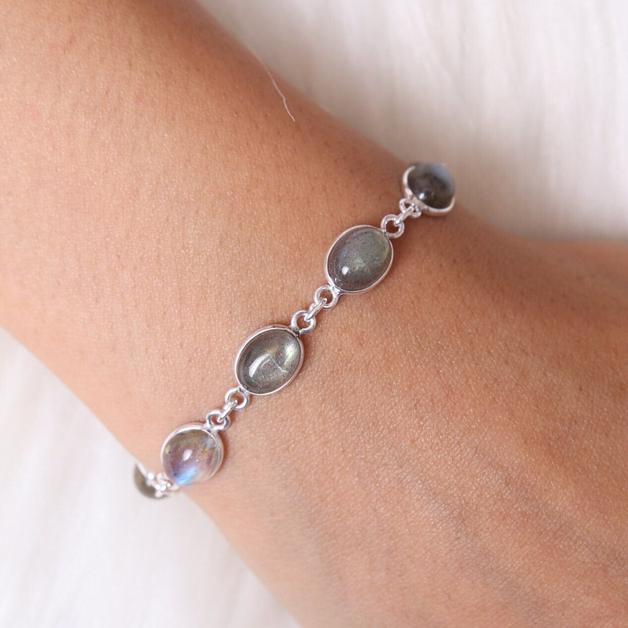 Labradorite Sterling Silver Bracelet