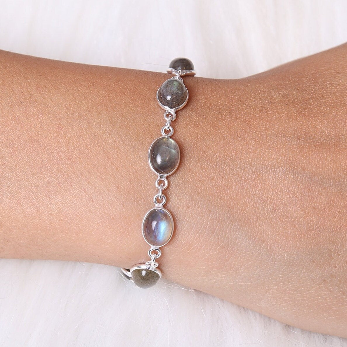 Labradorite Sterling Silver Bracelet