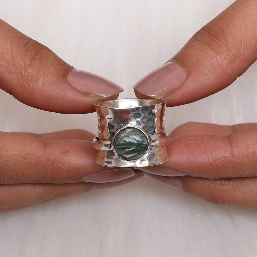 Seraphinite Sterling Silver Ring