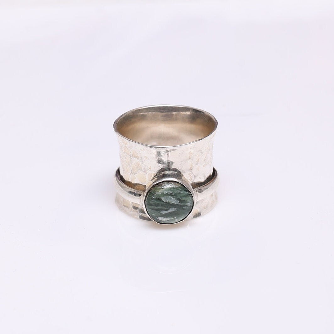 Seraphinite Sterling Silver Ring