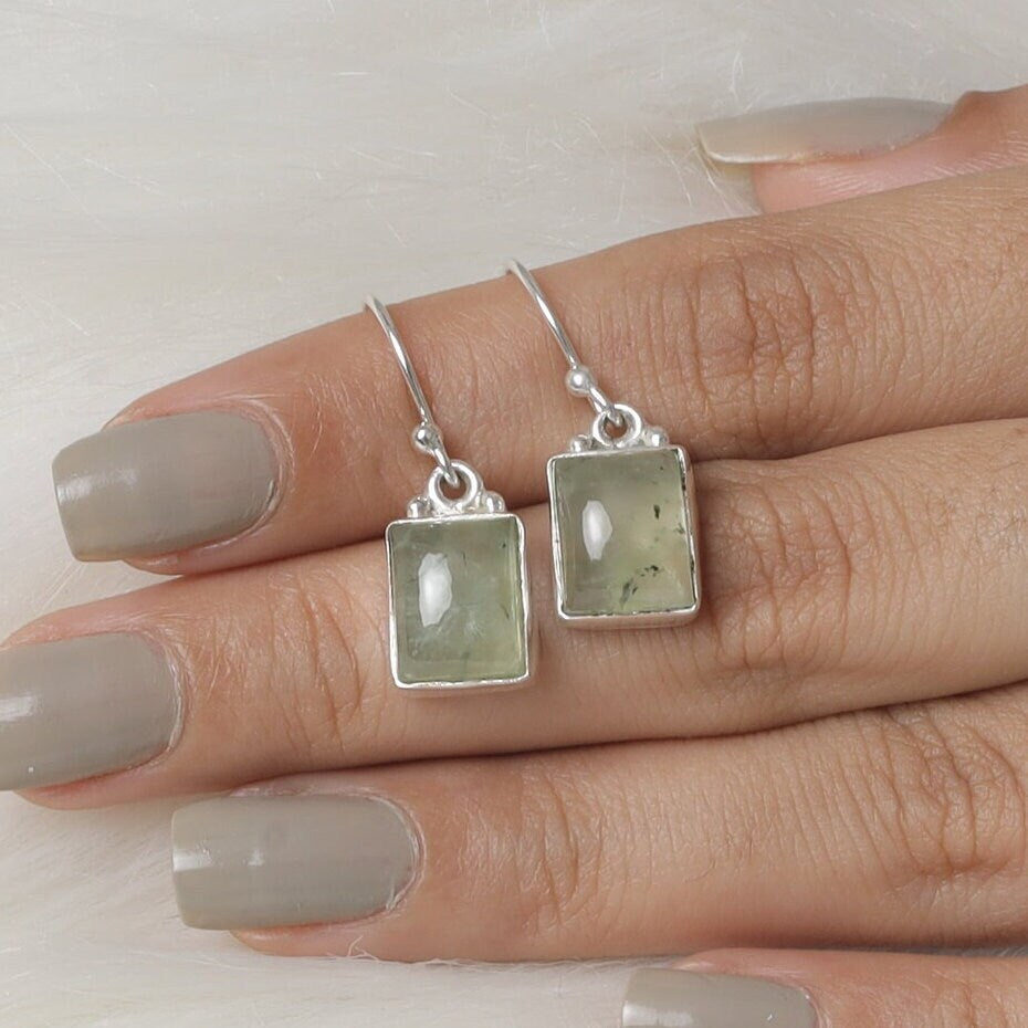 Prehnite Sterling Silver Earrings