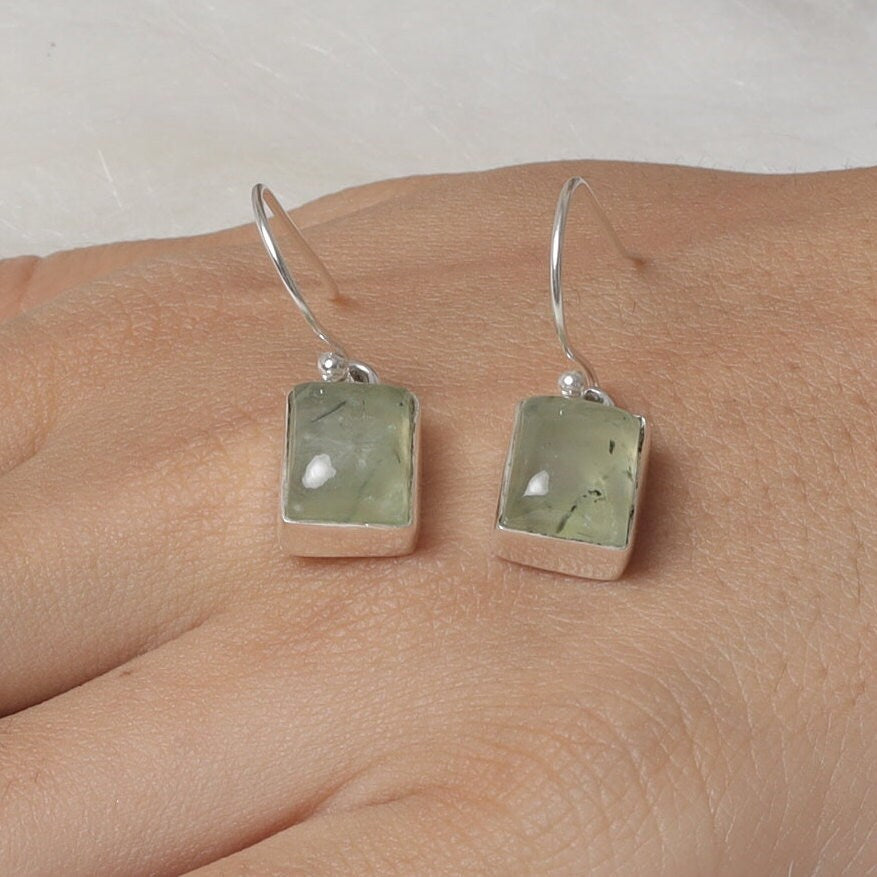 Prehnite Sterling Silver Earrings