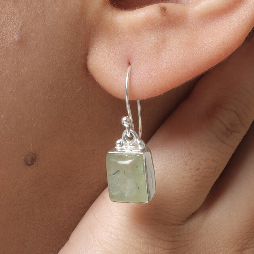 Prehnite Sterling Silver Earrings