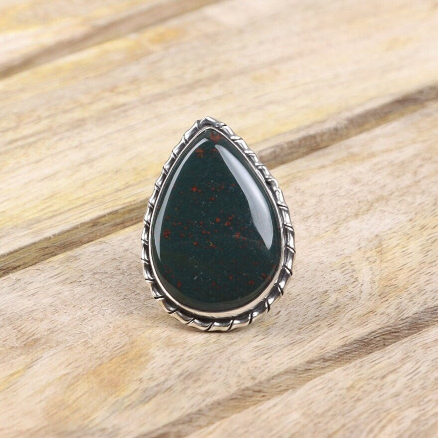 Bloodstone Sterling Silver Ring