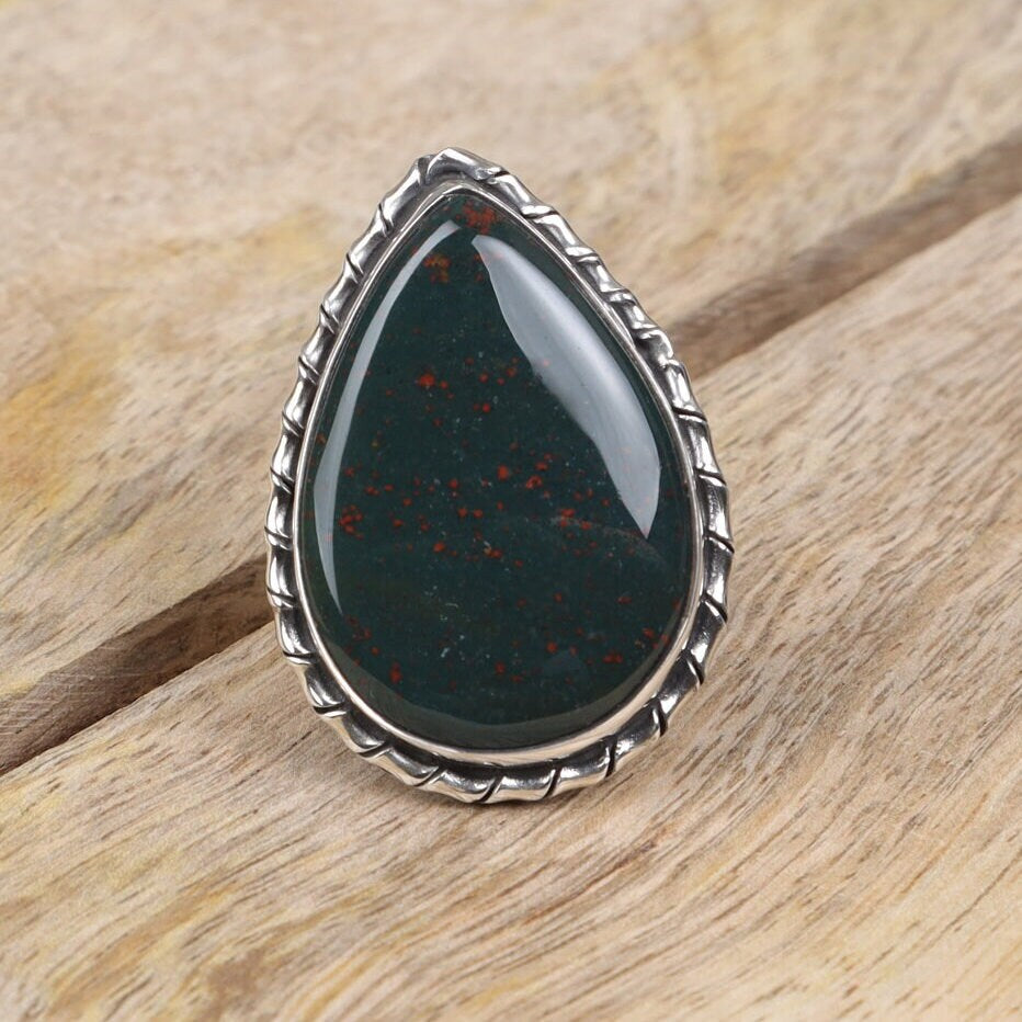 Bloodstone Sterling Silver Ring