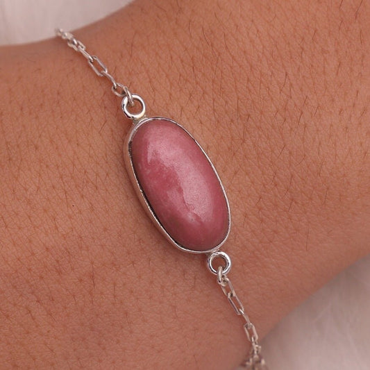 Thulite Sterling Silver Bracelet