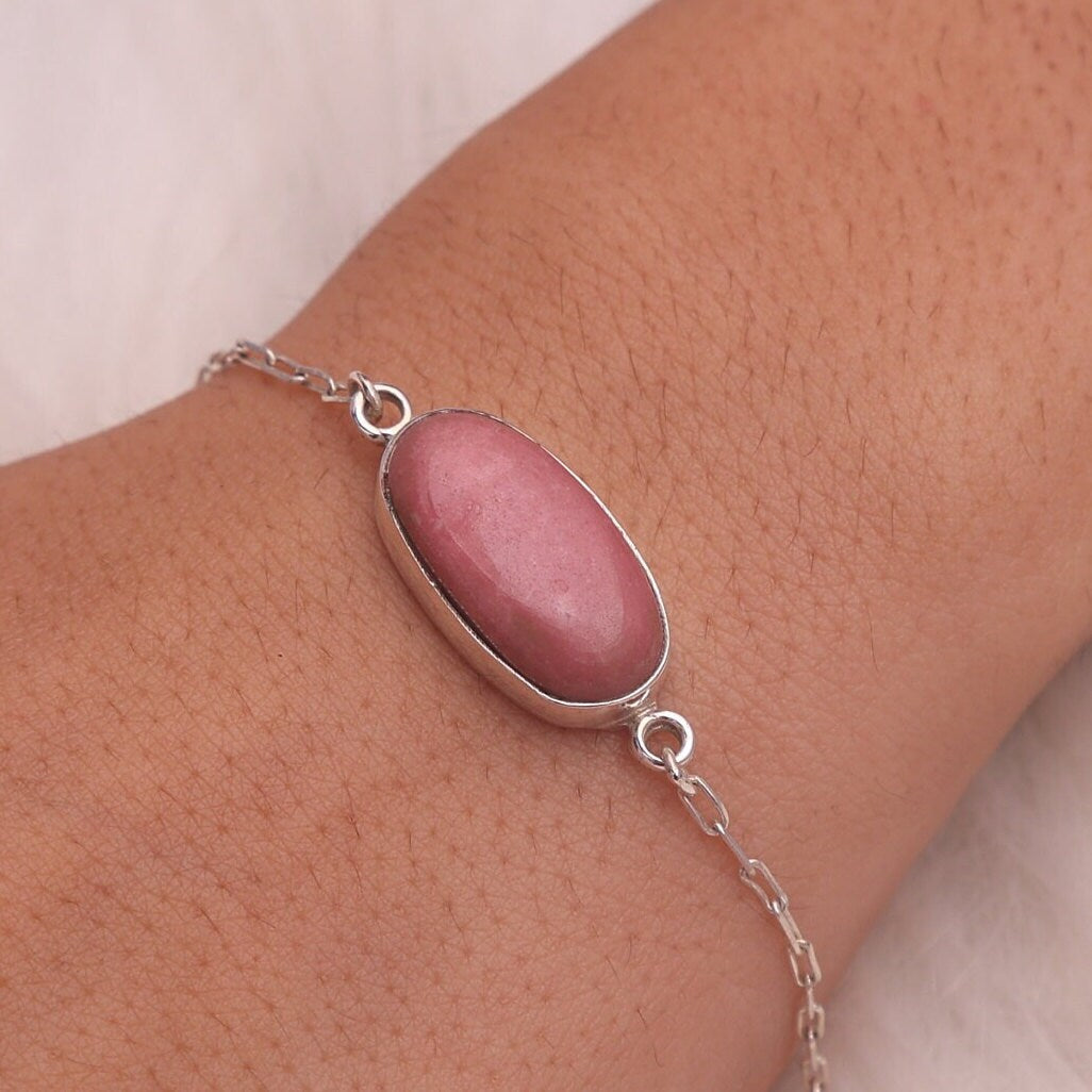 Thulite Sterling Silver Bracelet