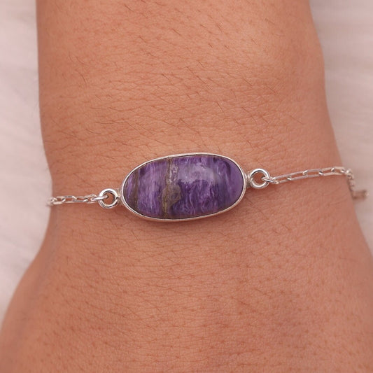 Charoite Sterling Silver Bracelet