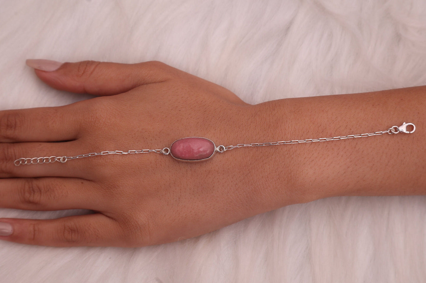 Thulite Sterling Silver Bracelet