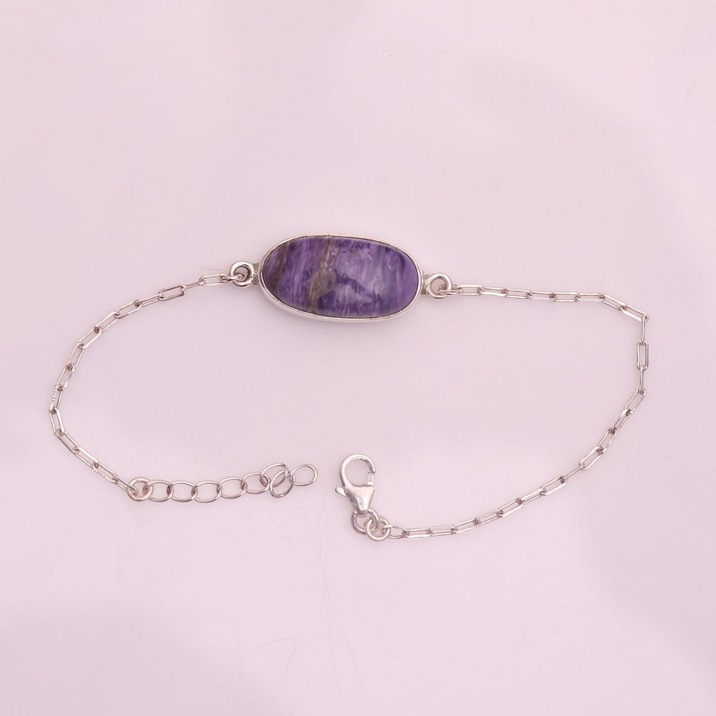 Charoite Sterling Silver Bracelet