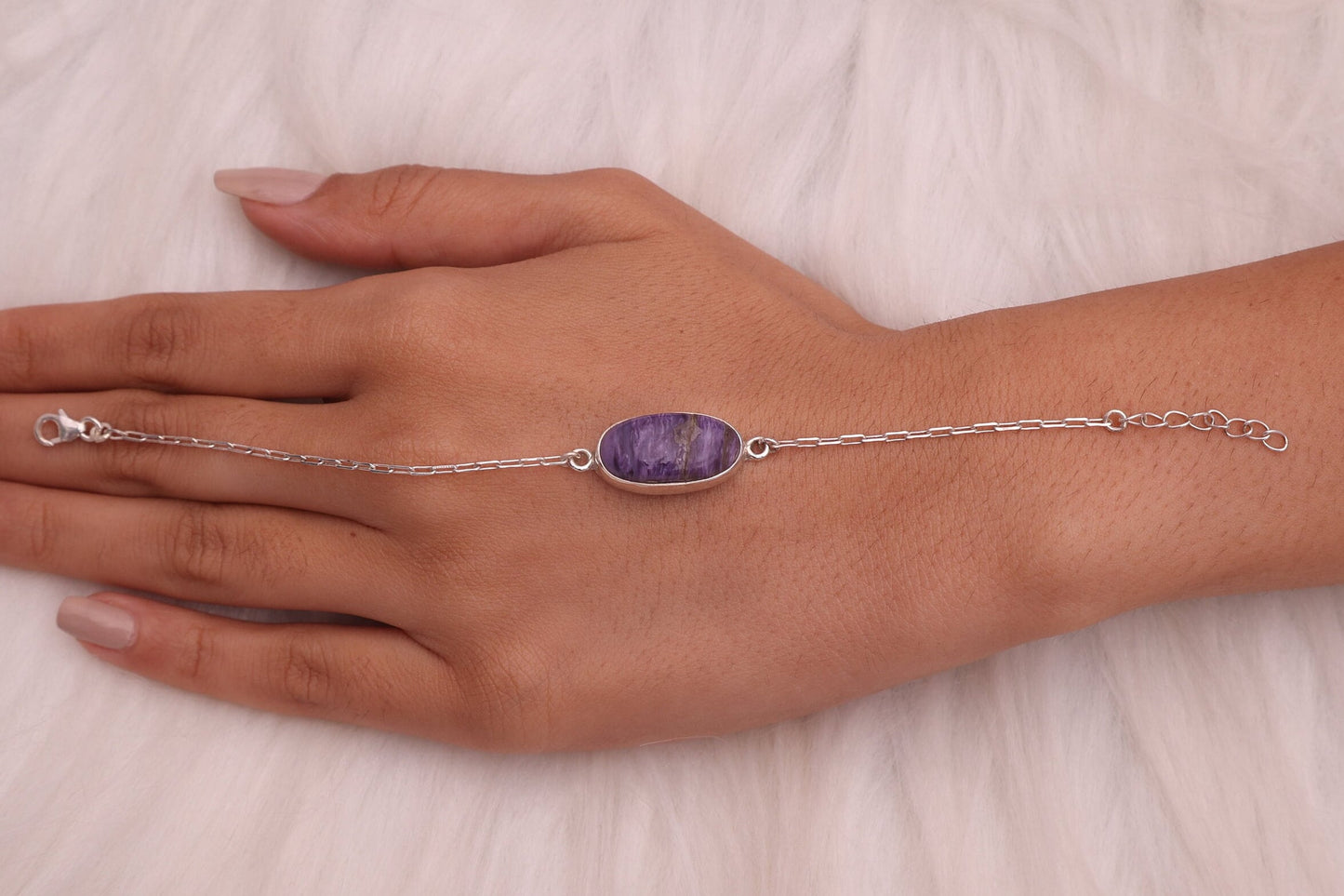 Charoite Sterling Silver Bracelet