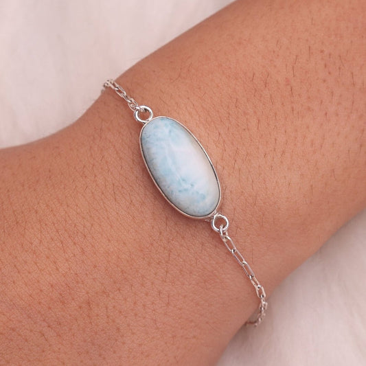 Dominican Larimar Sterling Silver Bracelet