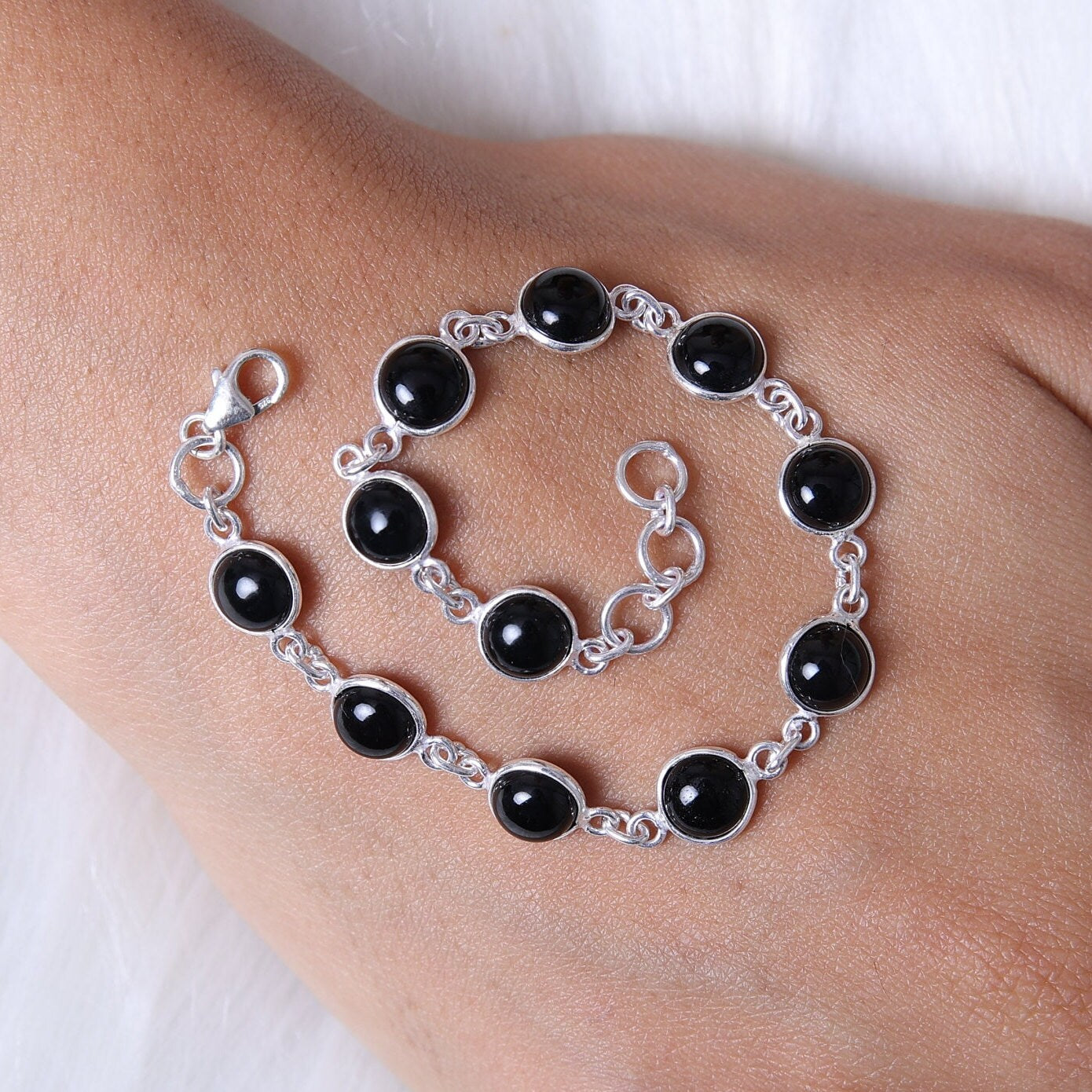 Black Onyx Sterling Silver Bracelet