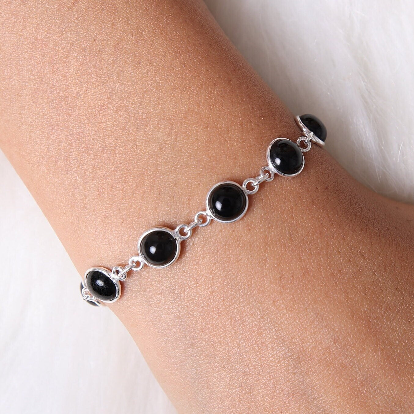 Black Onyx Sterling Silver Bracelet