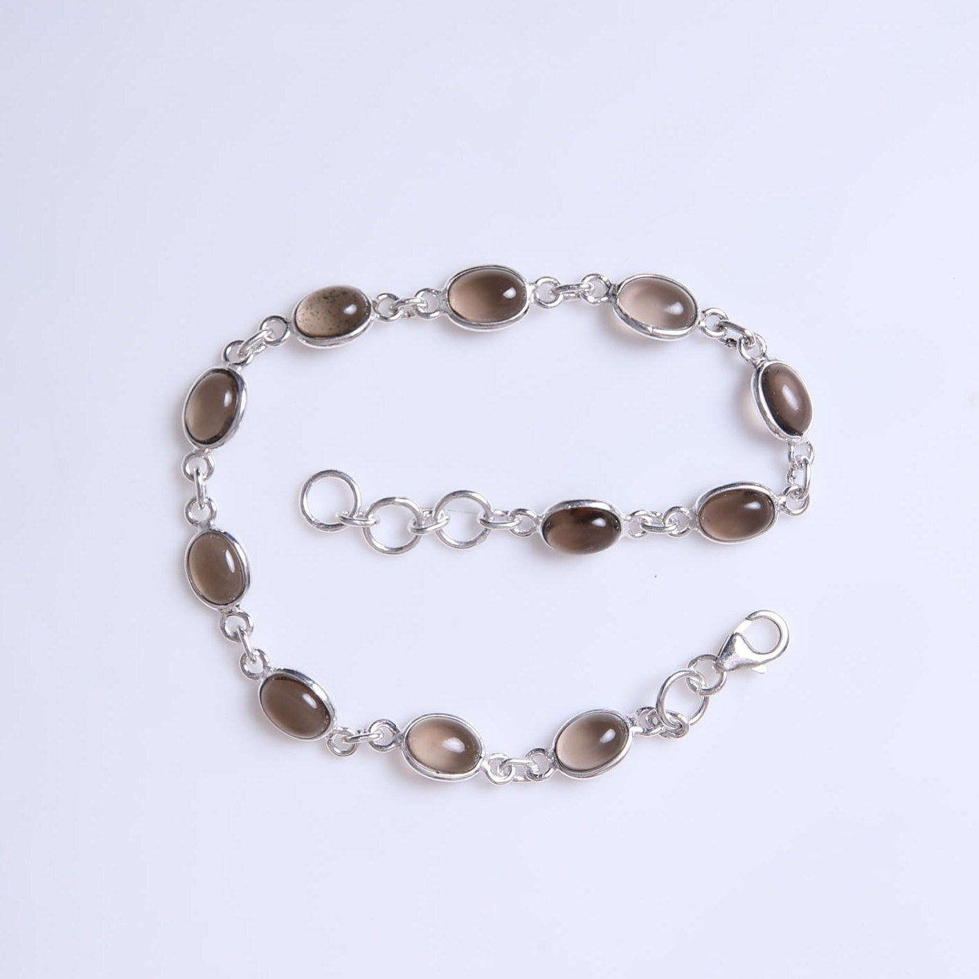 Smoky Quartz Sterling Silver Bracelet