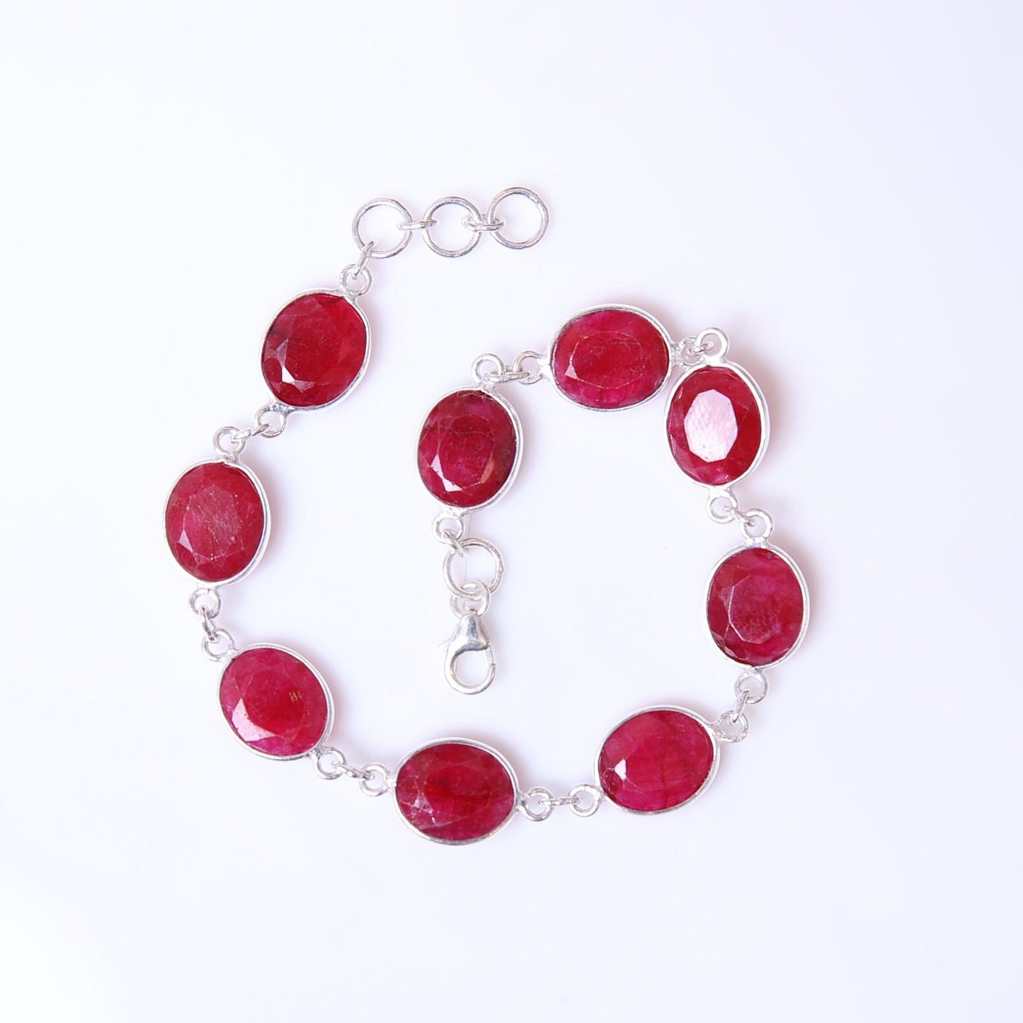 Ruby Sterling Silver Bracelet