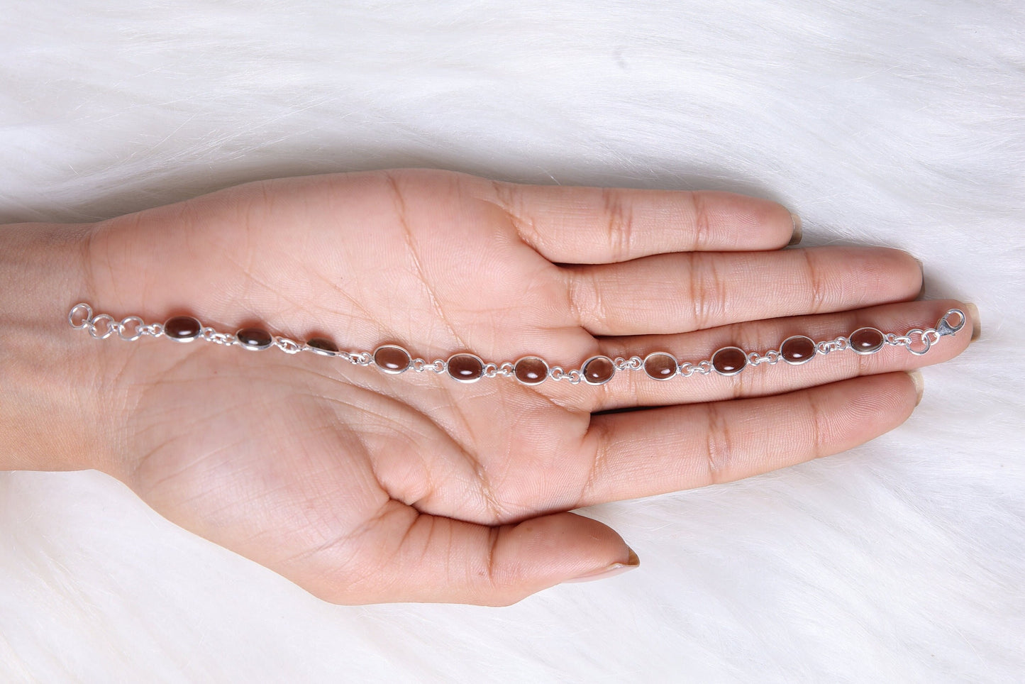 Smoky Quartz Sterling Silver Bracelet