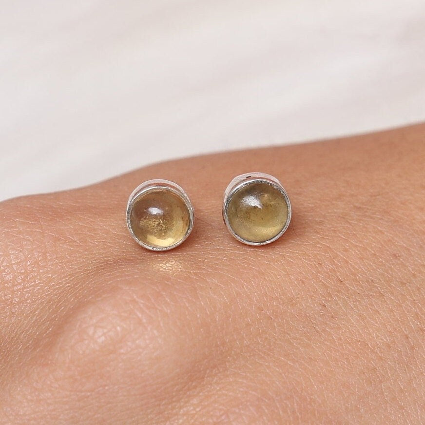 Citrine Sterling Silver Stud Earrings