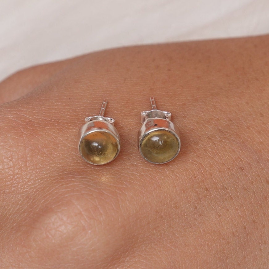 Citrine Sterling Silver Stud Earrings