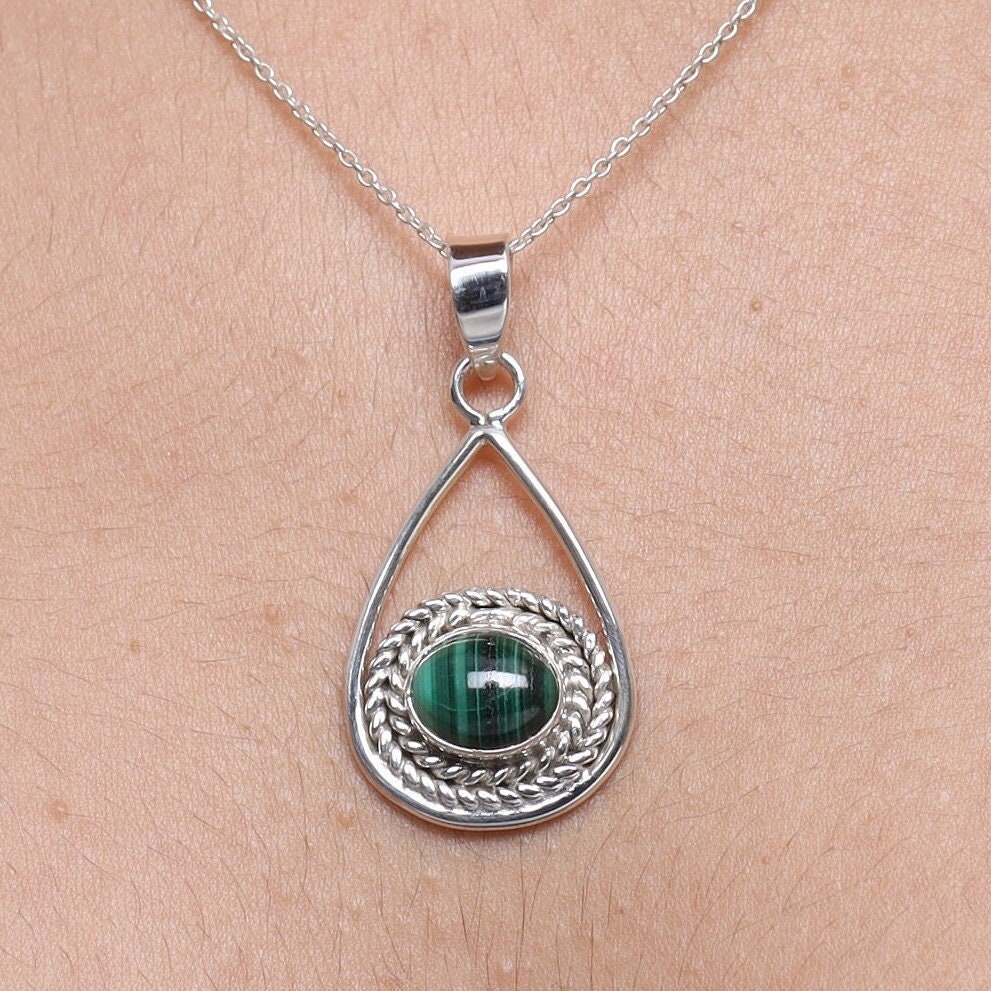 Malachite Sterling Silver Pendant