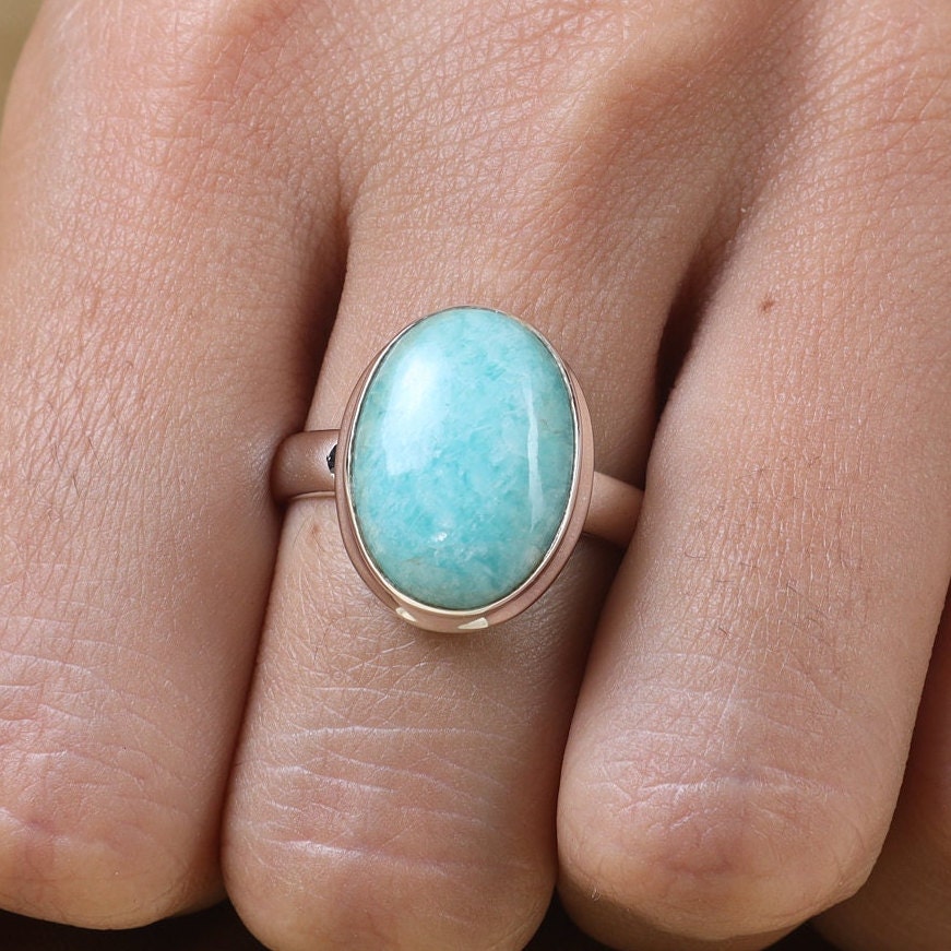 Amazonite 925 Sterling Silver Ring