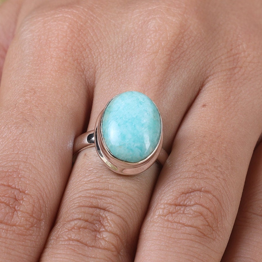 Amazonite 925 Sterling Silver Ring